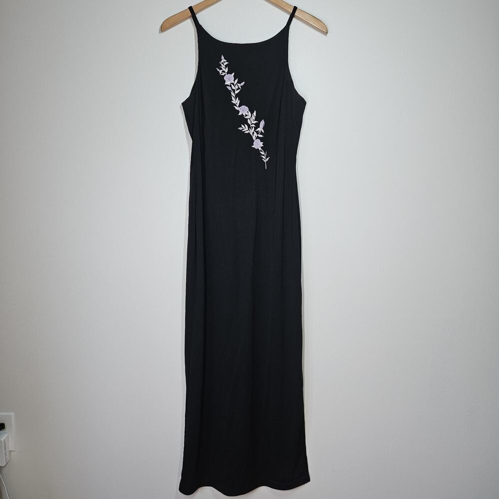 Vintage City Triangles Maxi Dress Women 11 Y2K Fairy Whimsigoth Floral Asian
